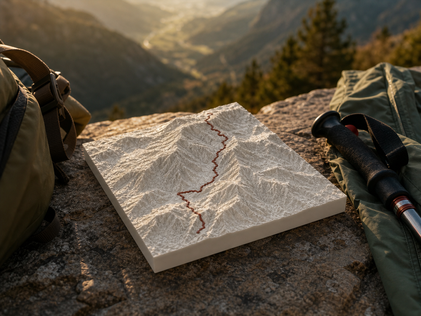 A TerrainSculpt terrain print at a mountain overlook